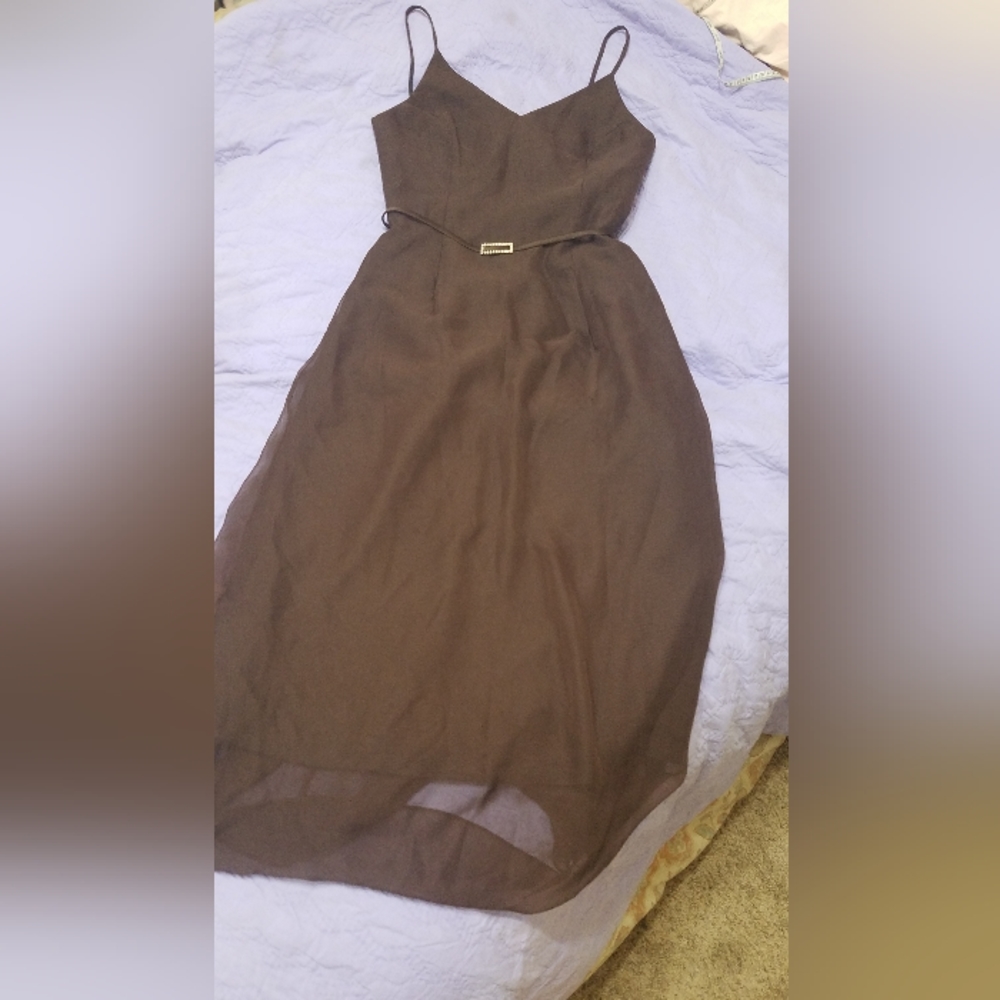 JORDAN BRIDES Long Dark Brown Formal Prom Homecoming Dress